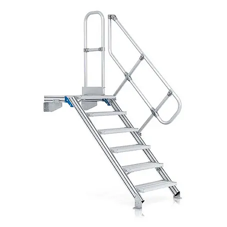 Zarges  Außentreppe Podesttreppe 60° 800mm Stufenbreite 7 Stufen