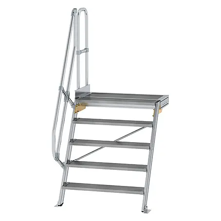 Munk  Außentreppe Treppe mit Plattform 60° inkl. einen Handlauf, 1000mm Stufenbreite, 5 Stuf