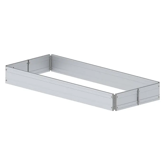 Altrex Rollgerüst MiTOWER PLUS Bordbrettsystem -  - Silbernes rechteckiges Hochbeet, modulare Metallplatten mit Scharnieren.