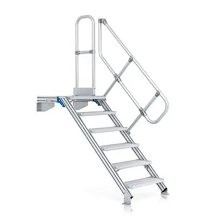 Zarges  Außentreppe Podesttreppe 45° 1000mm Stufenbreite 11 Stufen