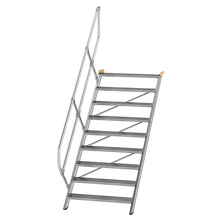 Munk  Außentreppe Treppe 45° inkl. einen Handlauf, 1000mm Stufenbreite, 9 Stufen
