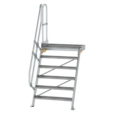 Munk  Außentreppe Treppe mit Plattform 60° inkl. einen Handlauf, 1000mm Stufenbreite, 6 Stuf