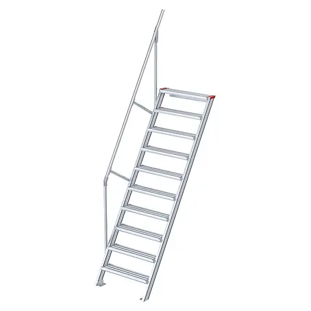 Euroline  Außentreppe 510 Treppe 60° 600mm Stufenbreite 10 Stufen Alu gerieft
