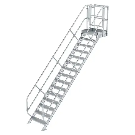 Munk  Außentreppe Treppen-Modul 3120mm Plattformoberkante Aluminium geriffelt 15 Stufen