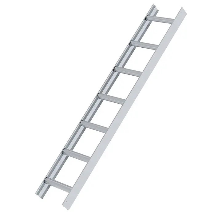 Munk Dachleiter Aluminium Dachleiter 7 Sprossen Aluminium - Anzahl Tritte: 7 Stk., Aluminium - Schräg gestellte silbergraue Aluminiumleiter mit mehreren Sprossen.