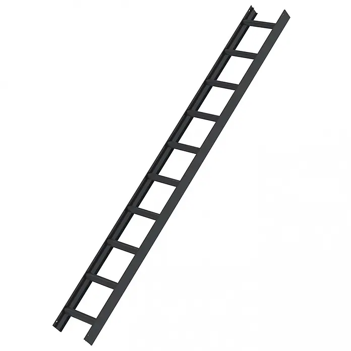Munk Dachleiter Aluminium Dachleiter 10 Sprossen anthrazitgrau - Anzahl Tritte: 10 Stk., Aluminium - Dunkelgraue Kabelpritsche in Leiterform, diagonal ausgerichtet zur Kabelführung.