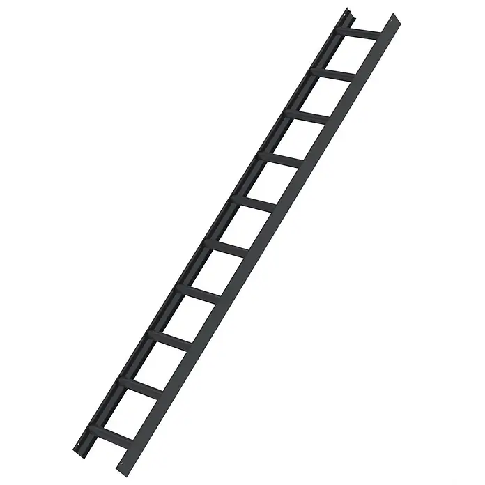 Munk Dachleiter Aluminium Dachleiter 10 Sprossen anthrazitgrau - Anzahl Tritte: 10 Stk., Aluminium - Dunkelgraues Kabelpritschenteil aus Metall mit rechteckigen Sprossen zur Kabelführung.