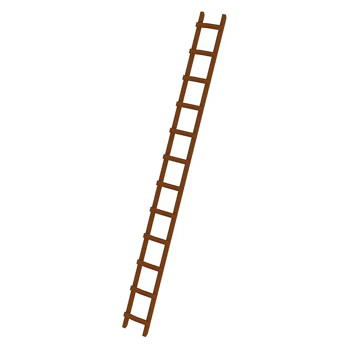 Munk Dachleiter Dachdecker Auflegeleiter aus Holz 12 Sprossen - Anzahl Tritte: 12 Stk., Holz - Eine braune Holzleiter mit gleichmäßig verteilten Sprossen, schräg nach oben.