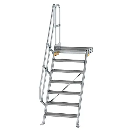 Munk  Außentreppe Treppe mit Plattform 60° inkl. einen Handlauf, 800mm Stufenbreite, 7 Stufe
