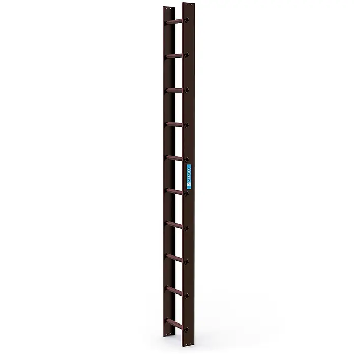 Zarges Dachleiter Dachleiter 10 Sprossen braun - Anzahl Tritte: 10 Stk., Aluminium - Braune Metall-Sprossenleitersektion mit runden Sprossen und flachen Holmen, mit ZARGES-Etikett.