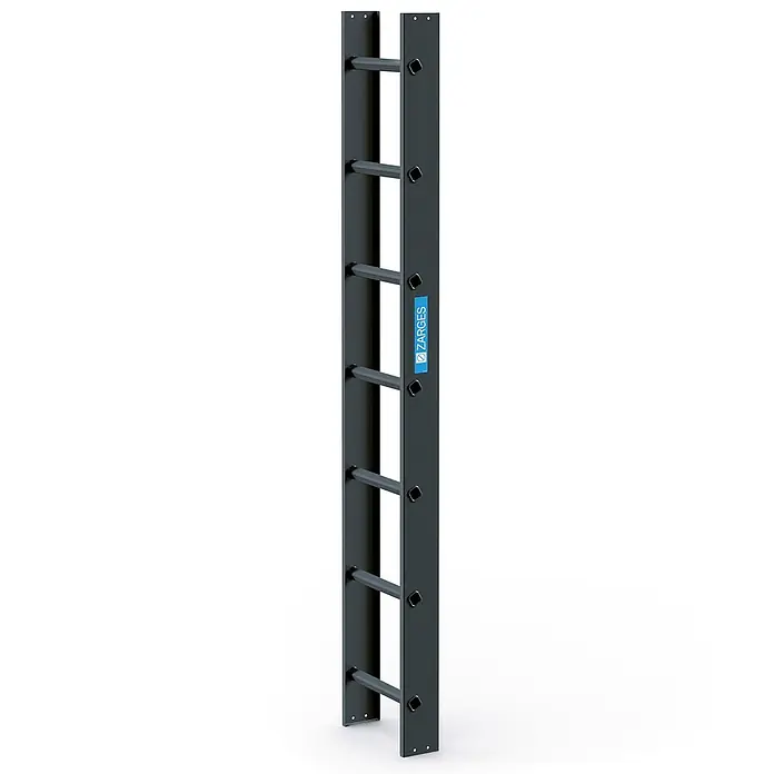 Zarges Dachleiter Dachleiter 7 Sprossen anthrazitgrau - Anzahl Tritte: 7 Stk., Aluminium - Dunkelgraues ZARGES Leitersegment mit mehreren Sprossen.