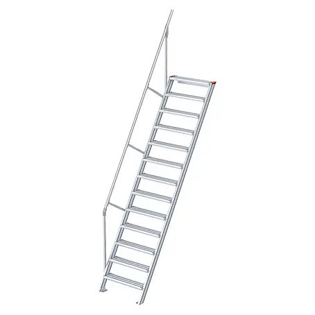 Euroline  Außentreppe 510 Treppe 60° 600mm Stufenbreite 13 Stufen Alu gerieft
