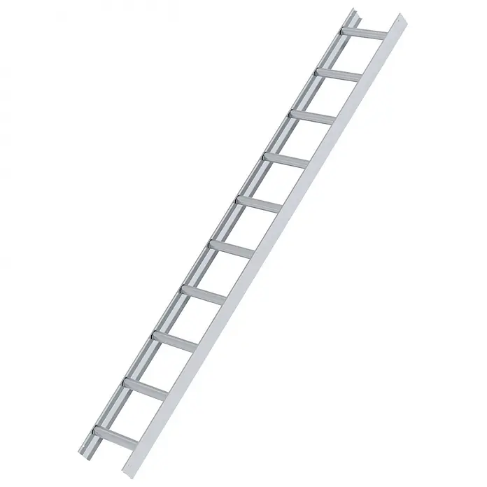 Munk Dachleiter Aluminium Dachleiter 10 Sprossen Aluminium - Anzahl Tritte: 10 Stk., Aluminium - Silberne Metallleiter mit mehreren Sprossen, schräg nach oben ausgerichtet.