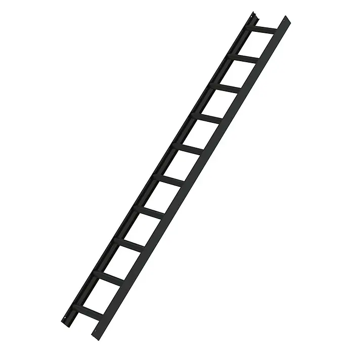 Munk Dachleiter Aluminium Dachleiter 10 Sprossen braun - Anzahl Tritte: 10 Stk., Aluminium - Schwarze Metall-Kabelpritsche mit mehreren Sprossen, schräg nach oben ausgerichtet, zur Kabelführung.
