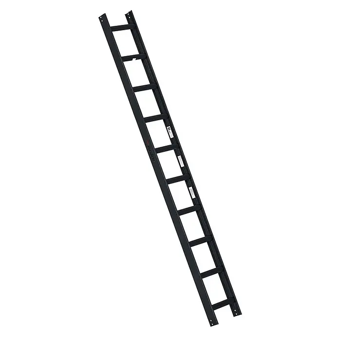 Euroline Dachleiter Premium Kaminkehrerleiter 10 Sprossen RAL7016 Anthrazit - Anzahl Tritte: 10 Stk., Aluminium - Schwarze Metallleiter mit flachen Sprossen, geeignet für industrielle Anwendungen oder Kabelmanagement.