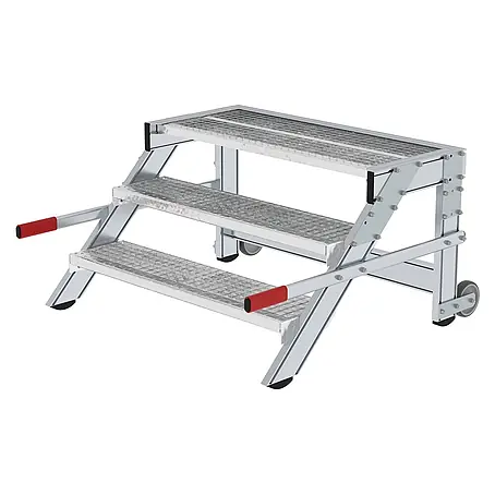 Munk  Arbeitsplattform Arbeitspodest fahrbar Stahl-Gitterrost 1000mm Stufenbreite 3 Stufen