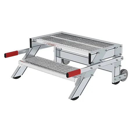 Munk  Arbeitsplattform Arbeitspodest fahrbar Stahl-Gitterrost 800mm Stufenbreite 2 Stufen