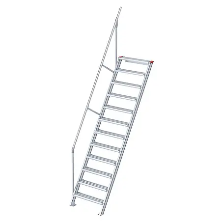 Euroline  Außentreppe 510 Treppe 60° 600mm Stufenbreite 12 Stufen Alu gerieft
