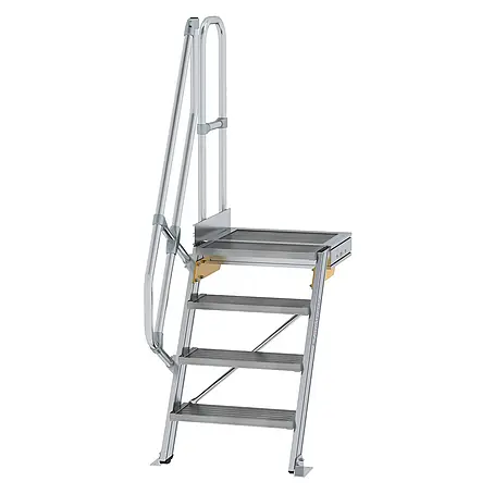Munk  Außentreppe Treppe mit Plattform 60° inkl. einen Handlauf, 600mm Stufenbreite, 4 Stufe