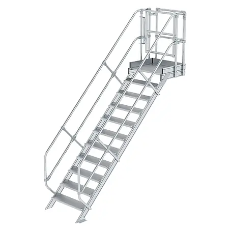 MUNK Treppen-Modul 2290mm Plattformoberkante Aluminium geriffelt 11 Stufen