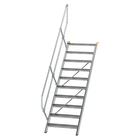 Munk  Außentreppe Treppe 45° inkl. einen Handlauf, 800mm Stufenbreite, 10 Stufen