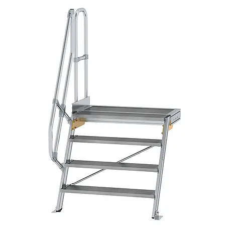 Munk  Außentreppe Treppe mit Plattform 60° inkl. einen Handlauf, 1000mm Stufenbreite, 4 Stuf