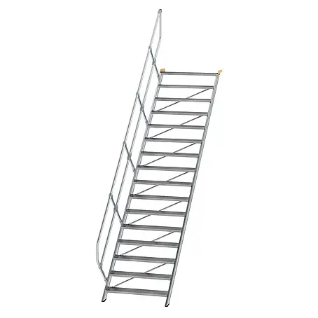 Munk  Außentreppe Treppe 45° inkl. einen Handlauf, 1000mm Stufenbreite, 16 Stufen