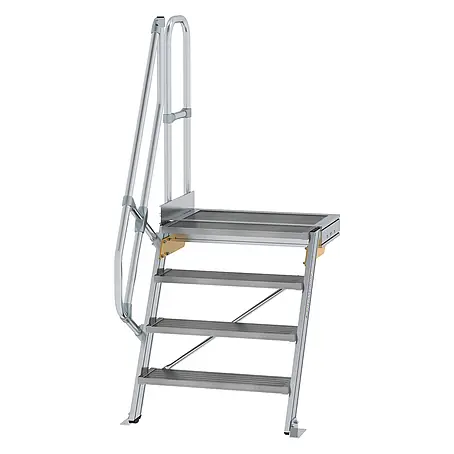 Munk  Außentreppe Treppe mit Plattform 60° inkl. einen Handlauf, 800mm Stufenbreite, 4 Stufe