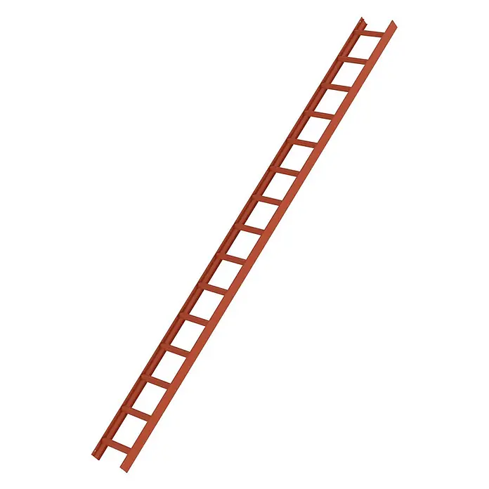 Munk Dachleiter Aluminium Dachleiter 15 Sprossen rot - Anzahl Tritte: 15 Stk., Aluminium - Rote Metall-Kabelpritsche für die industrielle Kabelführung.