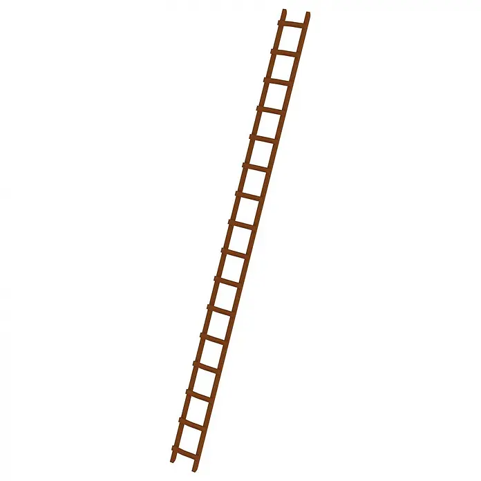 Munk Dachleiter Dachdecker Auflegeleiter aus Holz 16 Sprossen - Anzahl Tritte: 16 Stk., Holz - Braune Holzleiter, schräg stehend.