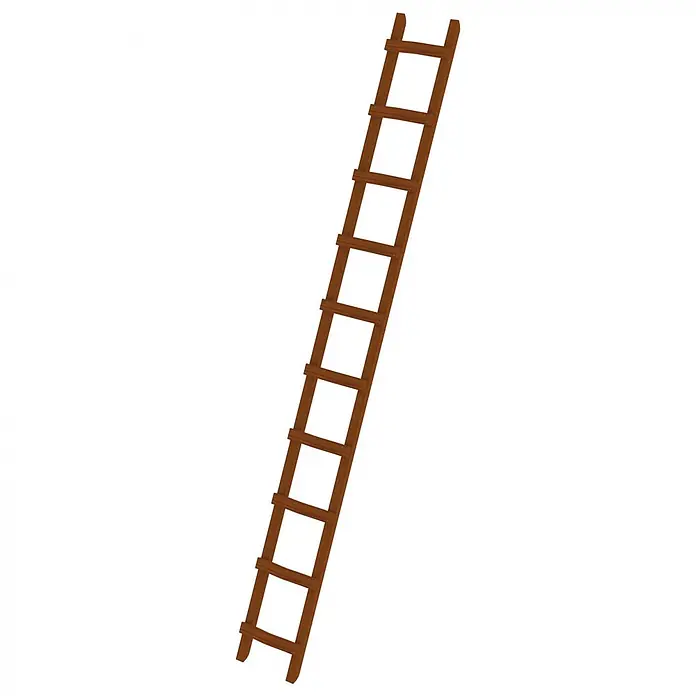 Munk Dachleiter Dachdecker Auflegeleiter aus Holz 10 Sprossen - Anzahl Tritte: 10 Stk., Holz - Braune Holzleiter mit mehreren Sprossen.