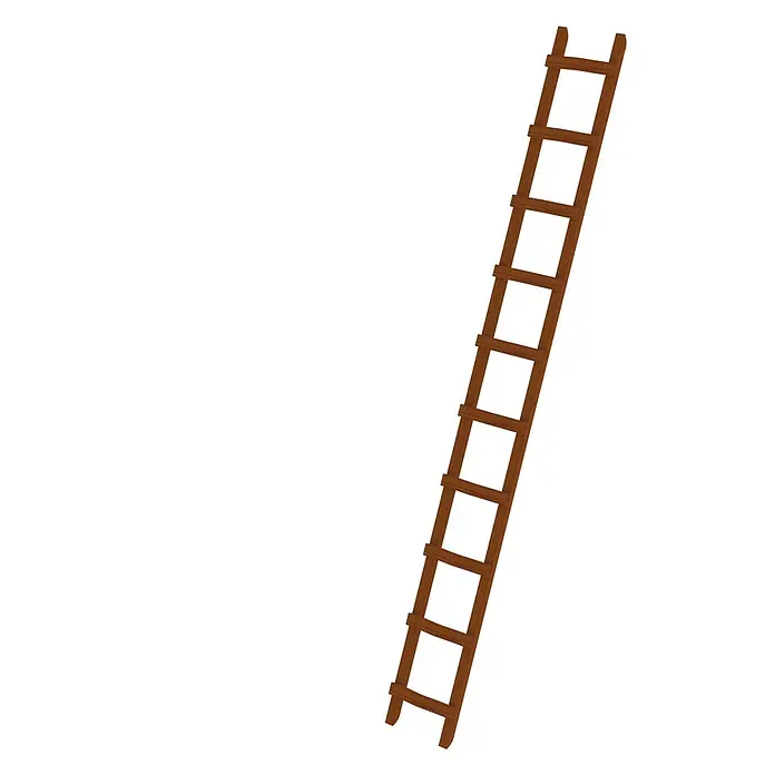 Munk Dachleiter Dachdecker Auflegeleiter aus Holz 10 Sprossen - Anzahl Tritte: 10 Stk., Holz - Braune Holzleiter, angelehnt.