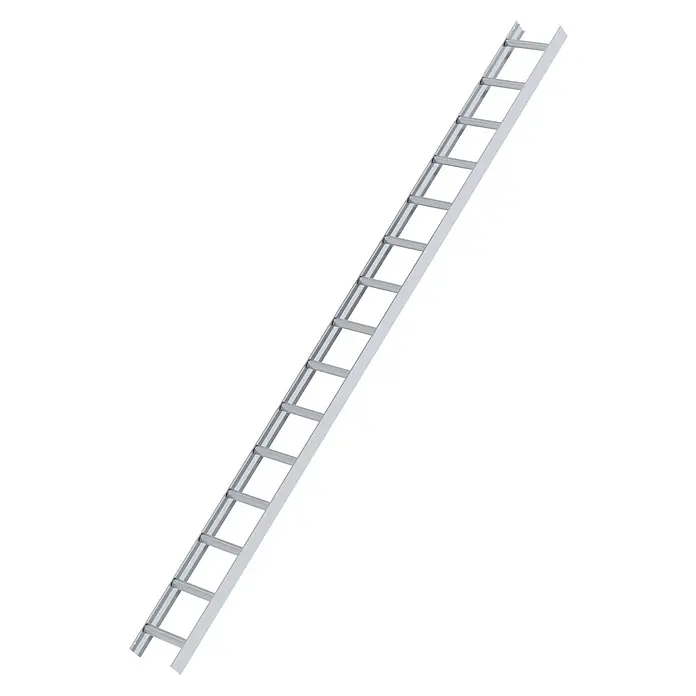 Munk Dachleiter Aluminium Dachleiter 15 Sprossen Aluminium - Anzahl Tritte: 10 Stk., Aluminium - Langes, silbernes Metall-Kabelleitersystem für die Kabelverlegung.