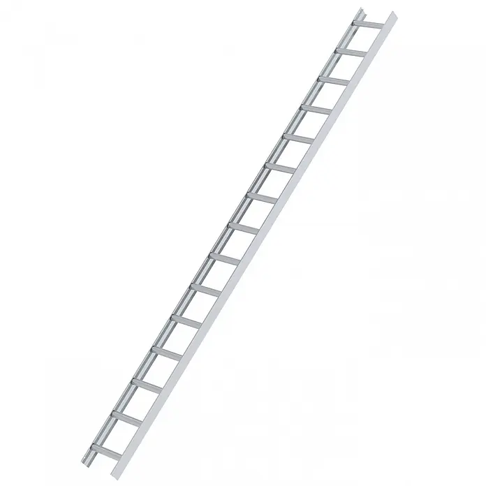 Munk Dachleiter Aluminium Dachleiter 15 Sprossen Aluminium - Anzahl Tritte: 10 Stk., Aluminium - Silberne Metallkabelleiter mit zahlreichen parallelen Sprossen.