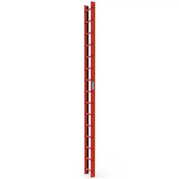 Zarges Dachleiter Dachleiter 15 Sprossen ziegelrot - Anzahl Tritte: 15 Stk., Aluminium - Rote Metall-Festleiter mit integrierten Sprossen und ZARGES-Etikett.