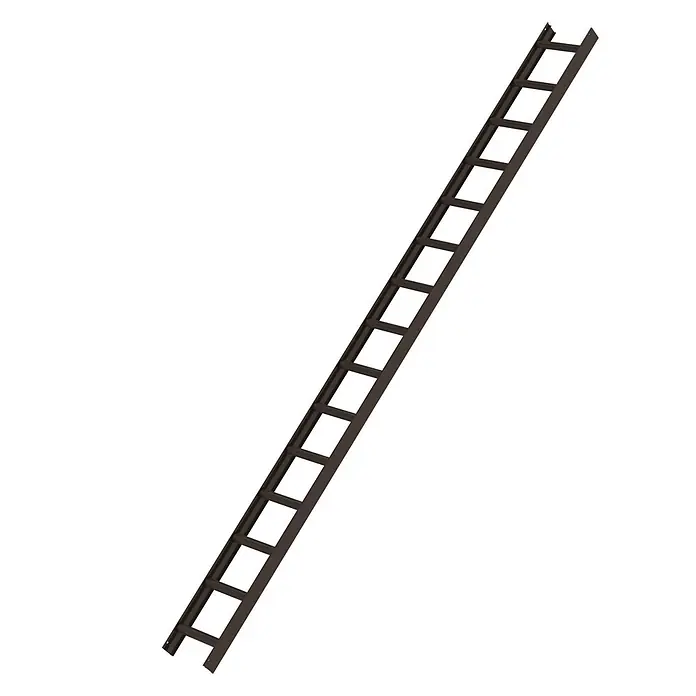 Munk Dachleiter Aluminium Dachleiter 15 Sprossen braun - Anzahl Tritte: 15 Stk., Aluminium - Lange dunkelbraune Leiter mit mehreren Sprossen, schräg ausgerichtet.