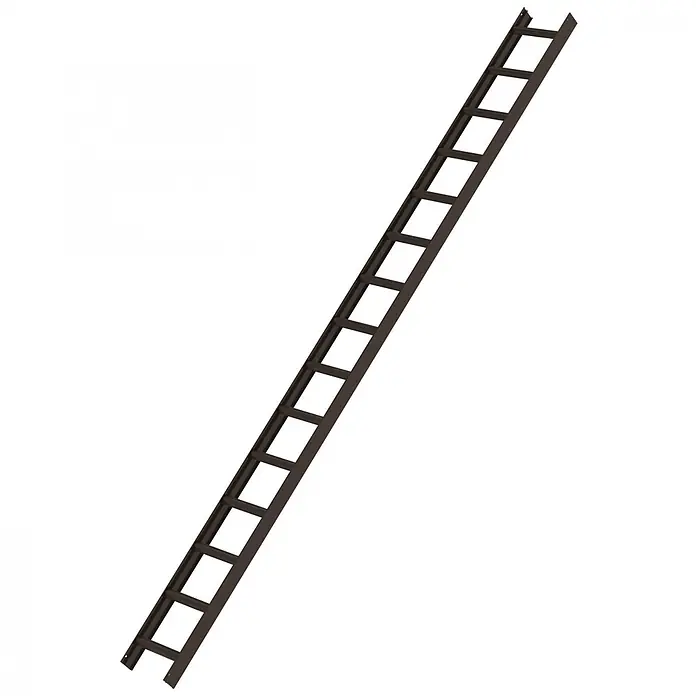 Munk Dachleiter Aluminium Dachleiter 15 Sprossen braun - Anzahl Tritte: 15 Stk., Aluminium - Dunkelbraune Metall-Kabelleiter mit mehreren Sprossen, schräg nach oben ausgerichtet.