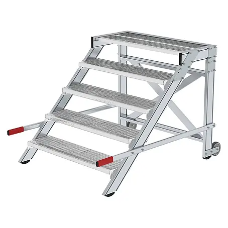 Munk  Arbeitsplattform Arbeitspodest fahrbar Stahl-Gitterrost 1000mm Stufenbreite 5 Stufen