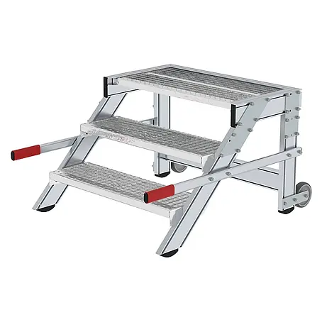 Munk  Arbeitsplattform Arbeitspodest fahrbar Stahl-Gitterrost 800mm Stufenbreite 3 Stufen