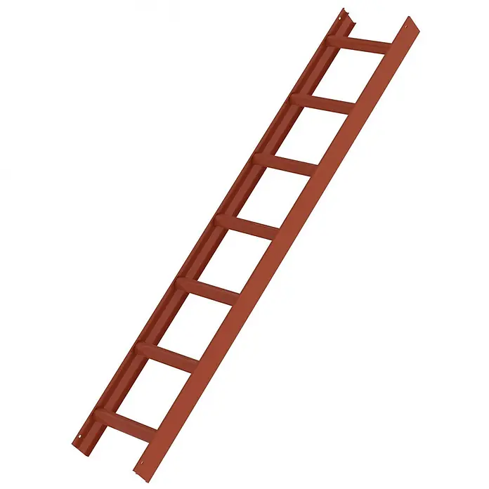 Munk Dachleiter Aluminium Dachleiter 7 Sprossen rotbraun - Anzahl Tritte: 7 Stk., Aluminium - Rotbraune Metallleiter mit flachen Sprossen.