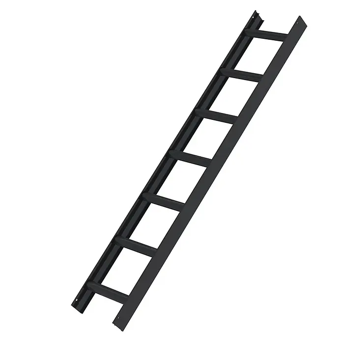 Munk Dachleiter Aluminium Dachleiter 7 Sprossen anthrazitgrau - Anzahl Tritte: 7 Stk., Aluminium - Schwarze Metall-Kabelleitersektion zur Kabelführung.