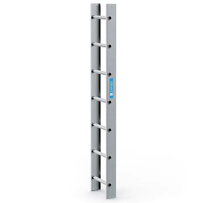 Zarges Dachleiter Dachleiter 7 Sprossen alu natur - Anzahl Tritte: 7 Stk., Aluminium - Silberne Aluminiumleitersektion mit sieben Sprossen.