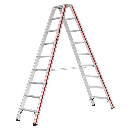 Hymer  Stehleiter Stufenstehleiter mit Alu-Druckguss Gelenk 2x10 Stufen