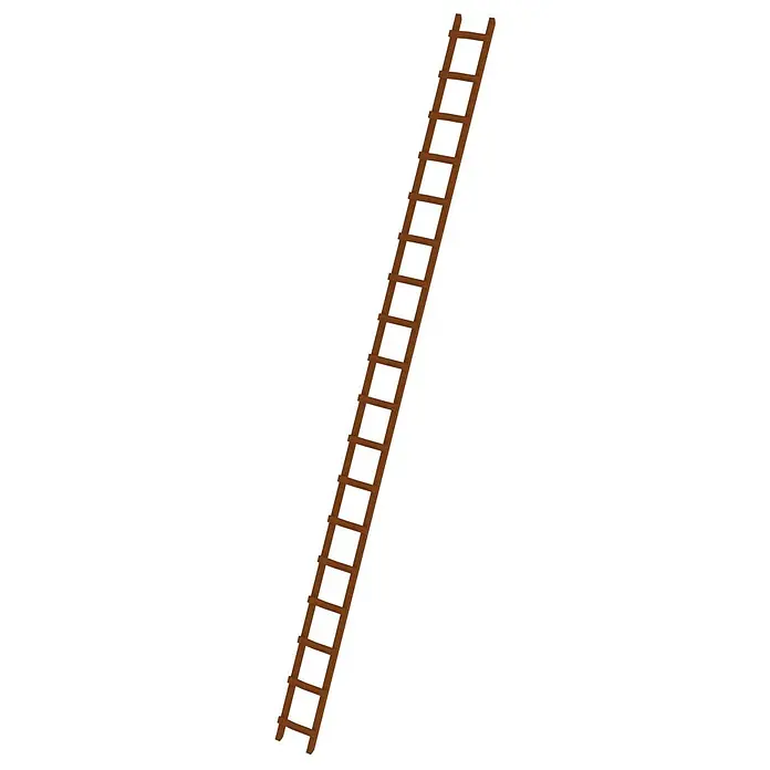 Munk Dachleiter Dachdecker Auflegeleiter aus Holz 18 Sprossen - Anzahl Tritte: 18 Stk., Holz - Braune Holzleiter mit mehreren Sprossen, schräg nach oben gerichtet.