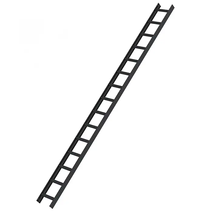 Munk Dachleiter Aluminium Dachleiter 15 Sprossen anthrazitgrau - Anzahl Tritte: 15 Stk., Aluminium - Schwarze Leiterkabelrinne für organisierte Kabelführung.