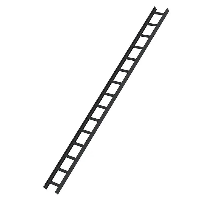 Munk Dachleiter Aluminium Dachleiter 15 Sprossen anthrazitgrau - Anzahl Tritte: 15 Stk., Aluminium - Schwarze Gitterkabelrinne.