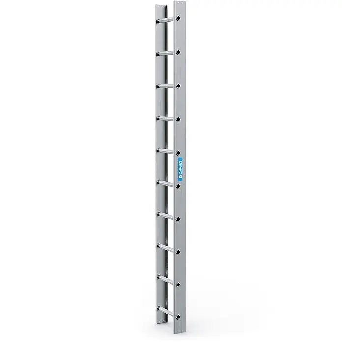 Zarges Dachleiter Dachleiter 10 Sprossen alu natur - Anzahl Tritte: 10 Stk., Aluminium - Silberne Aluminium-Leitersektion mit Sprossen, inklusive blauem Zarges-Logo.
