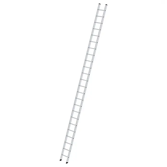Munk Anlegeleiter Anlegeleiter ohne Traverse 24 Sprossen - Anzahl Tritte: 24 Stk., Arbeitshöhe: 8.100 m, Aluminium - Lange, silberne Metallleiter mit mehreren Sprossen.