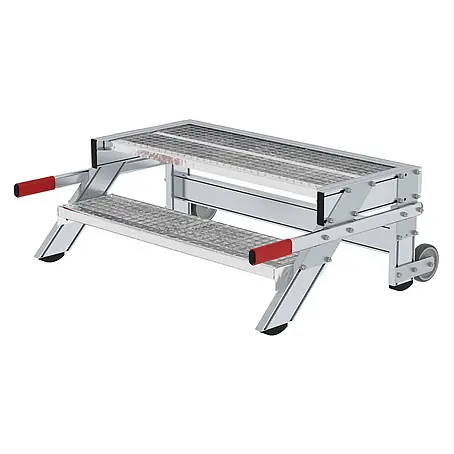Munk  Arbeitsplattform Arbeitspodest fahrbar Stahl-Gitterrost 1000mm Stufenbreite 2 Stufen