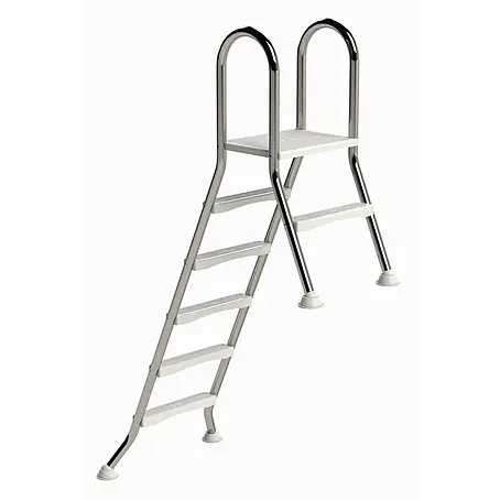 Ideal Eichenwald  Anlegeleiter Poolleiter Modell 57 Hochbeckenleiter freistehend Beckenhöhe 1,50m/1,50m 5